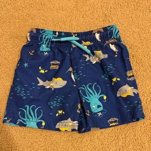 Nautical Adventure Kids Swim Trunks - Blue